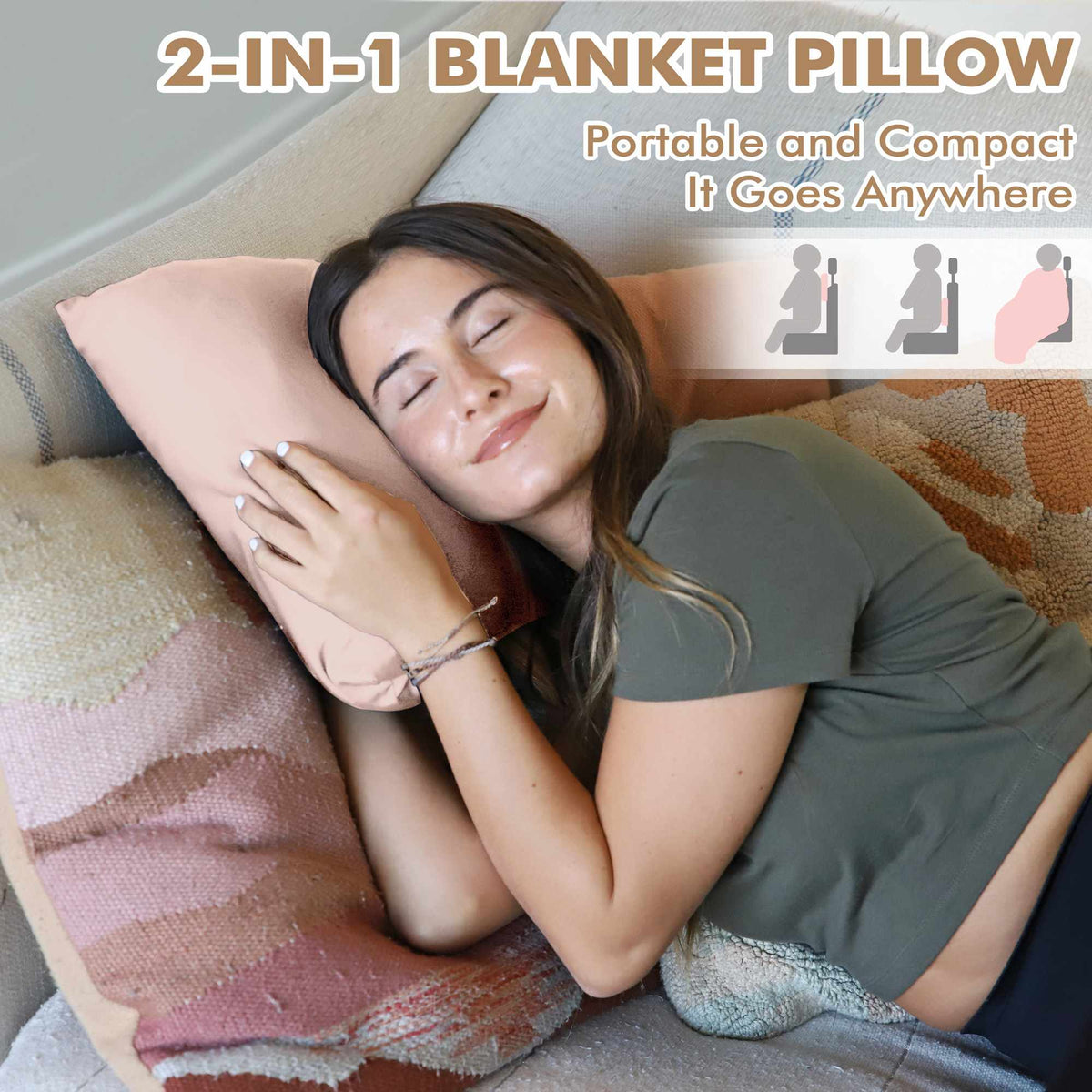 Fleece Travel Blanket Packable school style