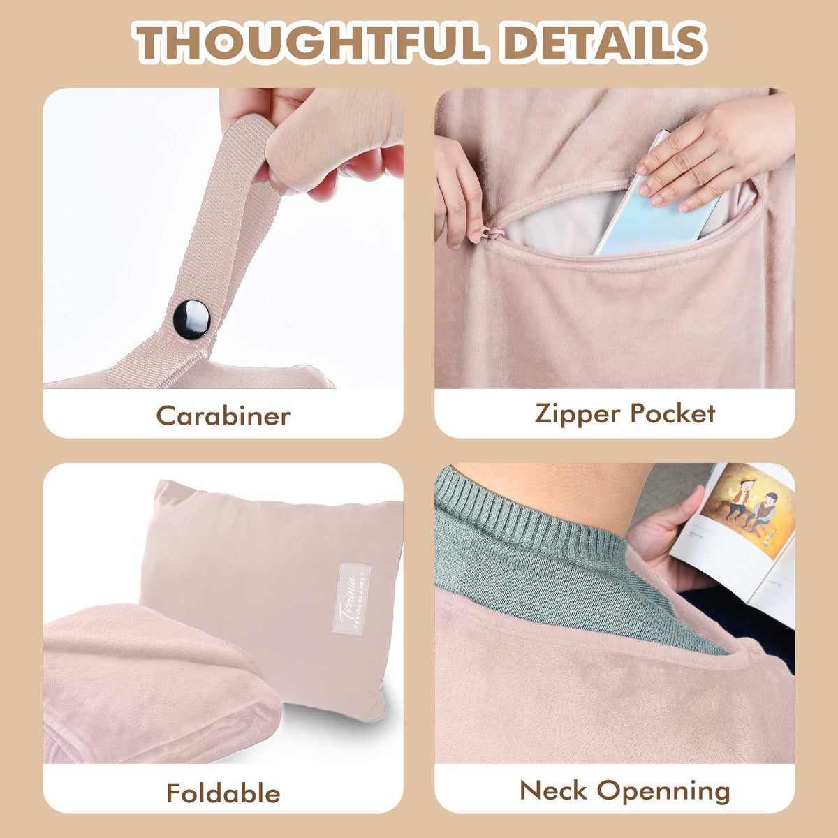 Fleece Travel Blanket Packable school style