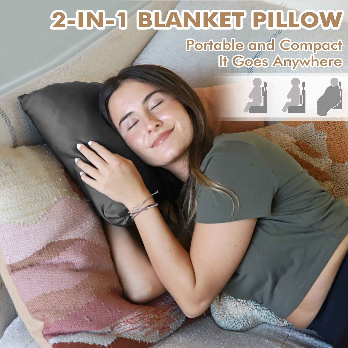 Fleece Travel Blanket Packable school style