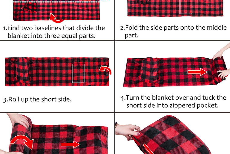 Fleece Wearable Travel Blanket with Foot Pockets