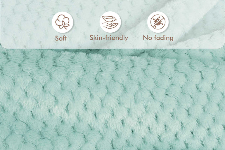 Tirrinia Honeycomb Fleece Travel Blanket with Foot Pockets