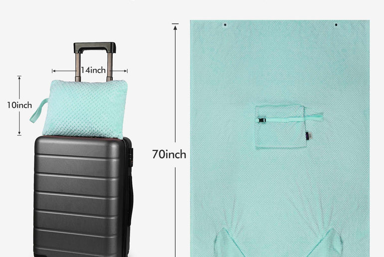 Tirrinia Honeycomb Fleece Travel Blanket with Foot Pockets