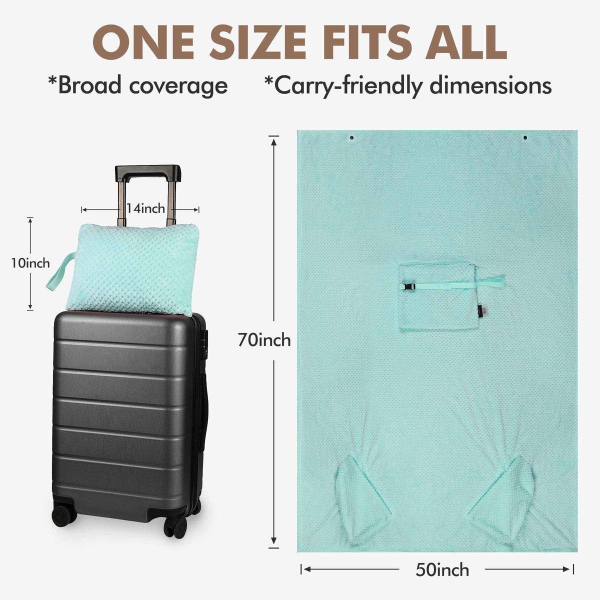 Tirrinia Honeycomb Fleece Travel Blanket with Foot Pockets
