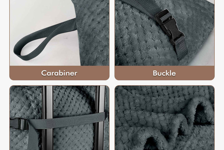 Tirrinia Honeycomb Fleece Travel Blanket with Foot Pockets