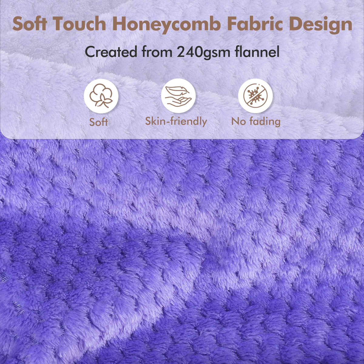 Tirrinia Honeycomb Fleece Travel Blanket with Foot Pockets