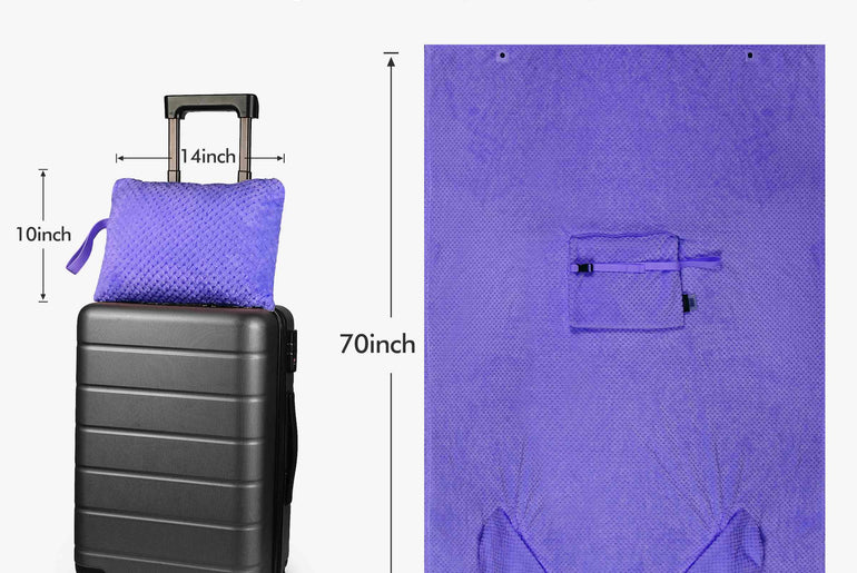 Tirrinia Honeycomb Fleece Travel Blanket with Foot Pockets