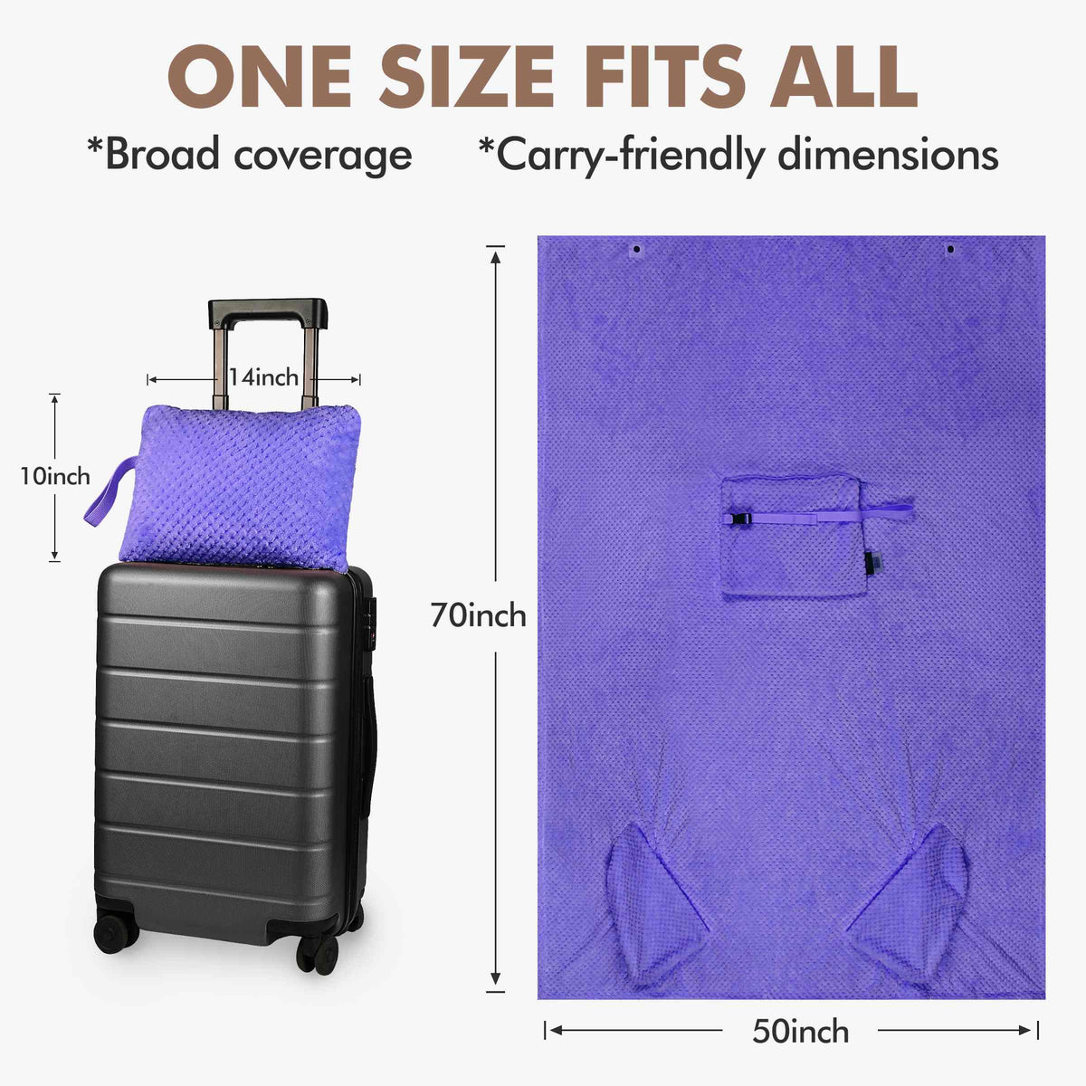Tirrinia Honeycomb Fleece Travel Blanket with Foot Pockets