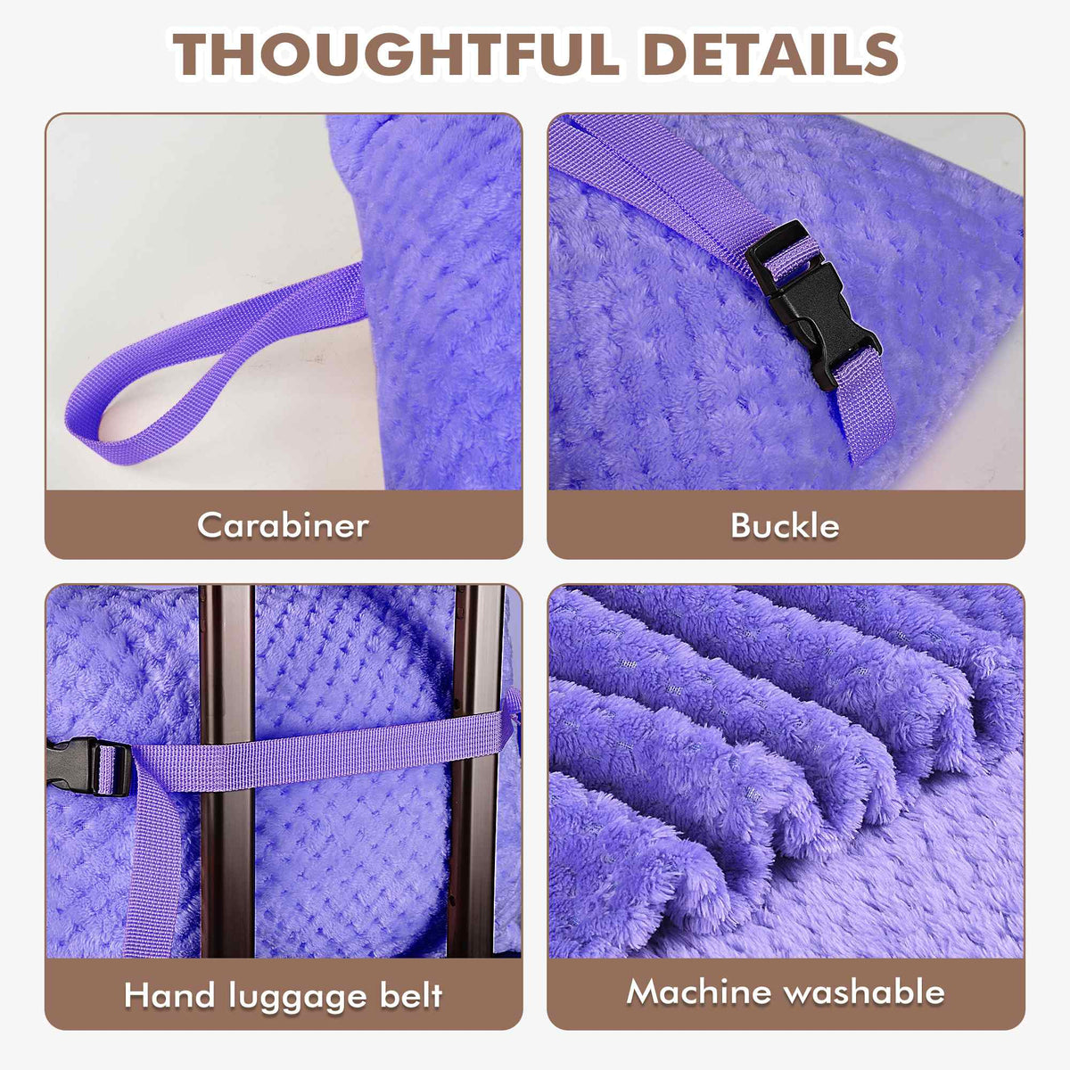 Tirrinia Honeycomb Fleece Travel Blanket with Foot Pockets