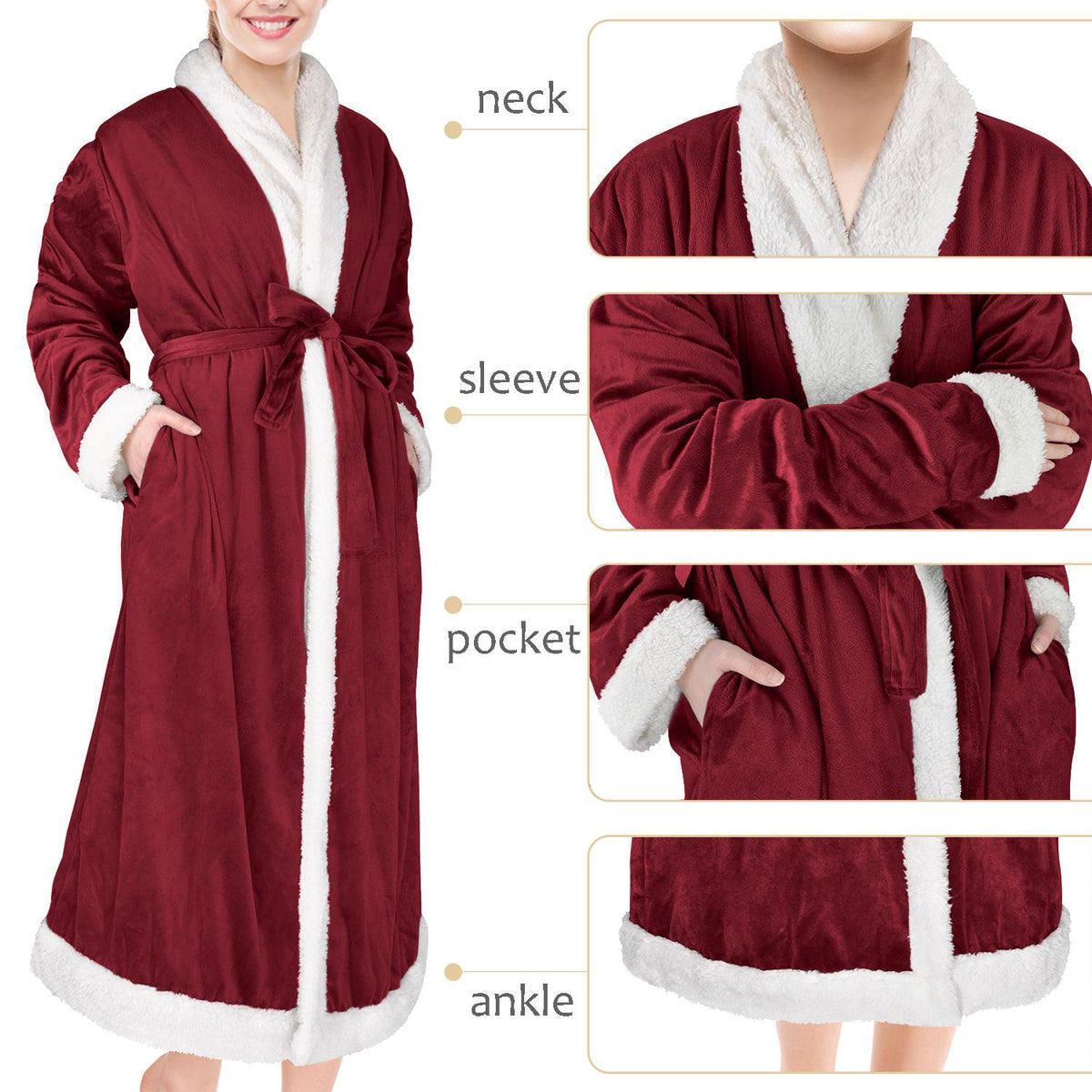Tirrinia Luxurious Sherpa Bathrobe