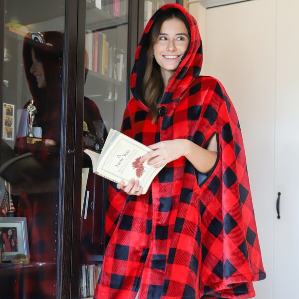 Hooded Cape Wearable Blanket for Summer