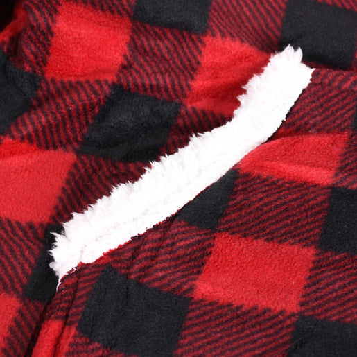 Sherpa Wearable Blanket With Hood close-up detail
