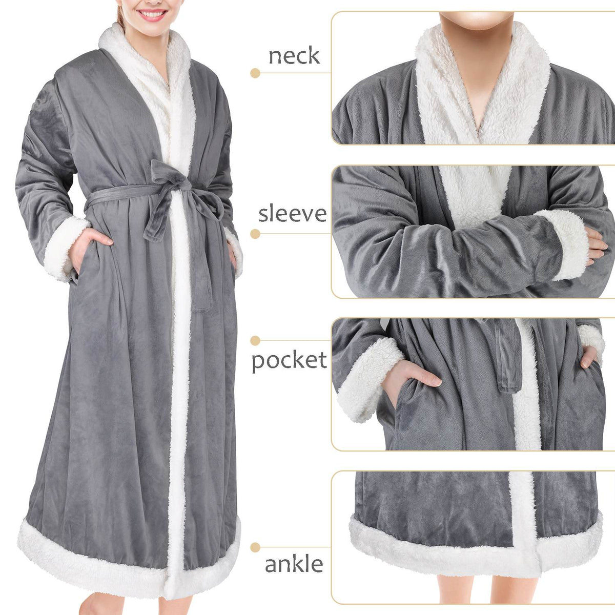 Tirrinia Luxurious Sherpa Bathrobe