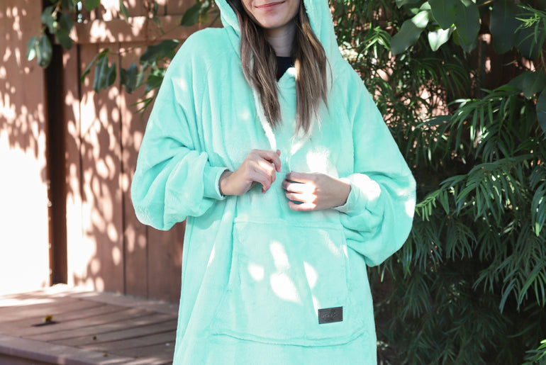 Fleece Oversize Blanket Sweatshirt Dress Thin style