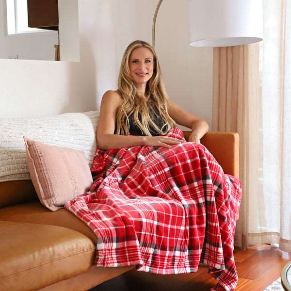 Buffalo Plaid Throw Blanket for Summer