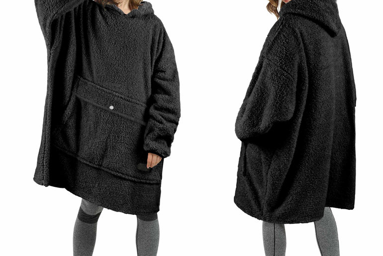 Tirrinia Oversized Wearable Blanket Hoodie, Sherpa Fleece Home Blanket Sweatshirt, Cozy and Warm Blanket with Sleeves, the best gift for men and women.