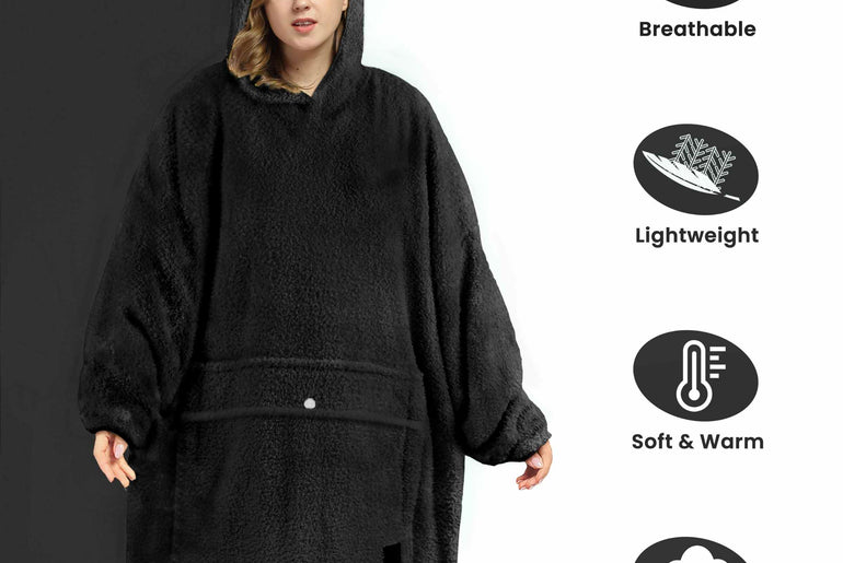 Tirrinia Oversized Wearable Blanket Hoodie, Sherpa Fleece Home Blanket Sweatshirt, Cozy and Warm Blanket with Sleeves, the best gift for men and women.
