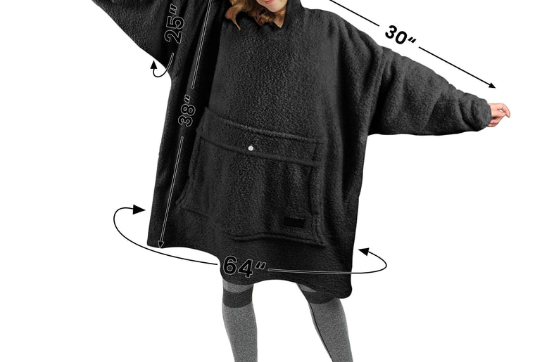 Tirrinia Oversized Wearable Blanket Hoodie, Sherpa Fleece Home Blanket Sweatshirt, Cozy and Warm Blanket with Sleeves, the best gift for men and women.