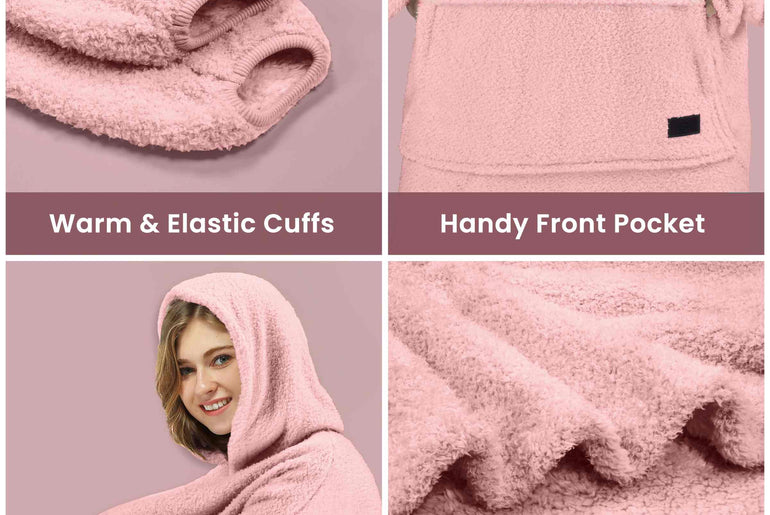 Tirrinia Oversized Wearable Blanket Hoodie, Sherpa Fleece Home Blanket Sweatshirt, Cozy and Warm Blanket with Sleeves, the best gift for men and women.