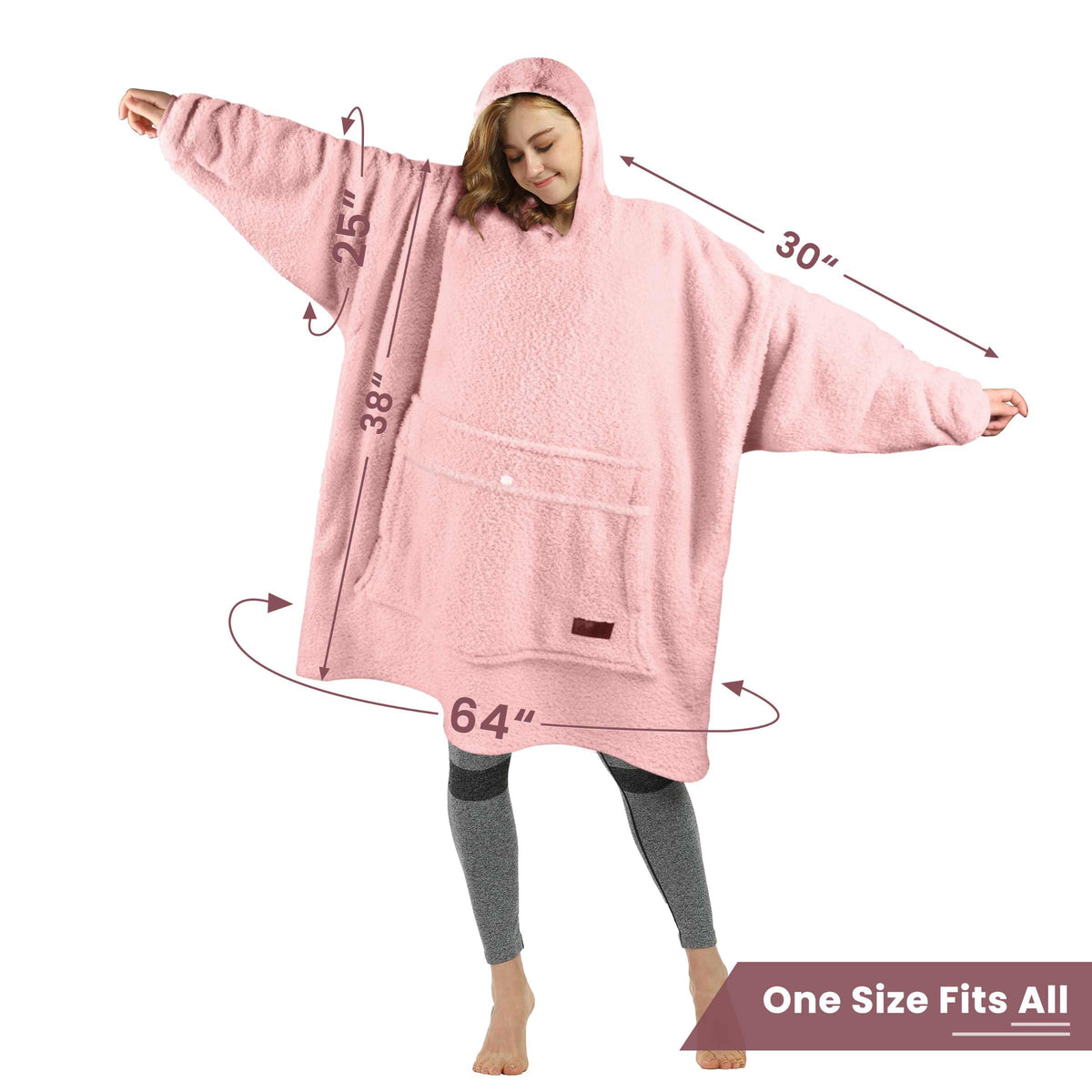 Tirrinia Oversized Wearable Blanket Hoodie, Sherpa Fleece Home Blanket Sweatshirt, Cozy and Warm Blanket with Sleeves, the best gift for men and women.