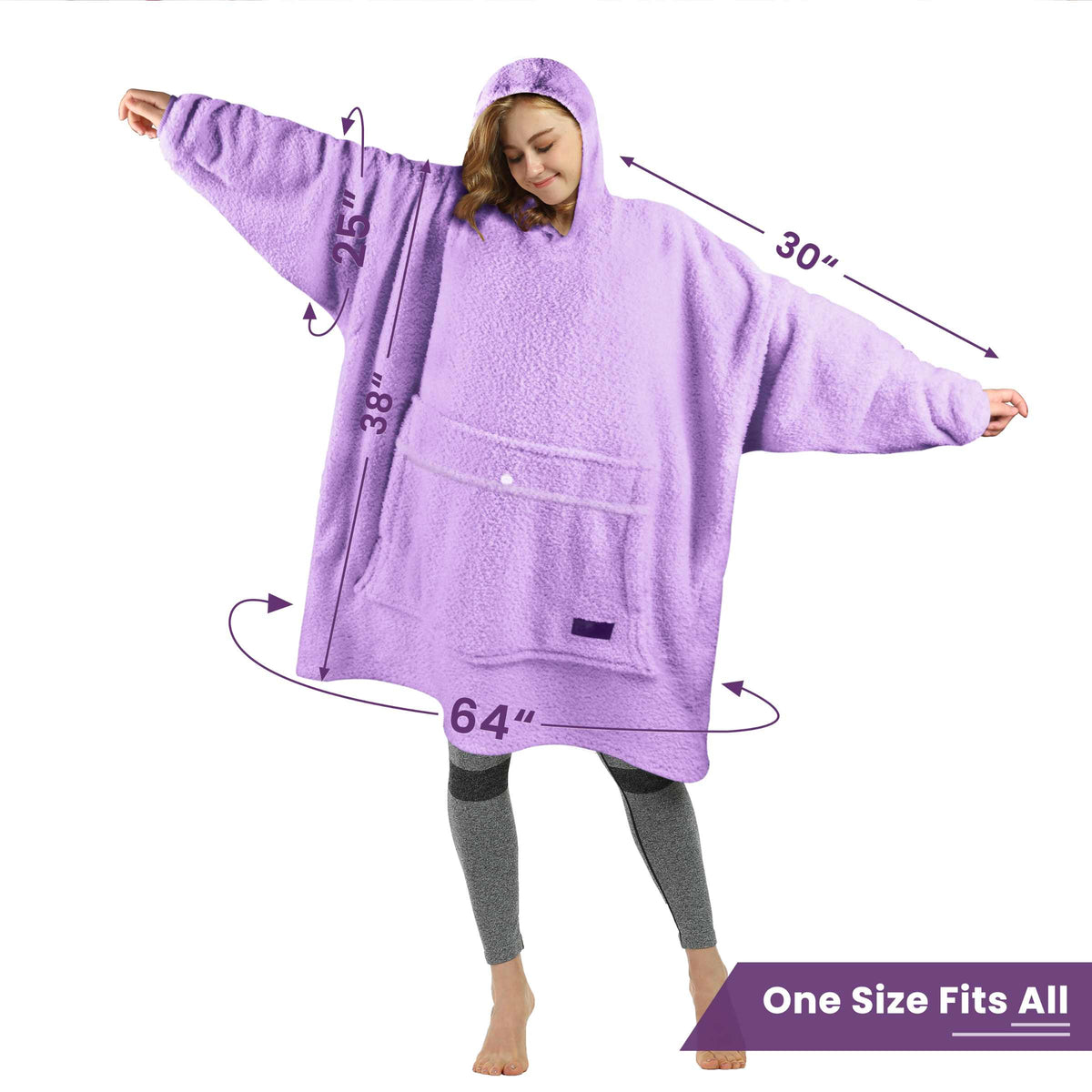 Tirrinia Oversized Wearable Blanket Hoodie, Sherpa Fleece Home Blanket Sweatshirt, Cozy and Warm Blanket with Sleeves, the best gift for men and women.
