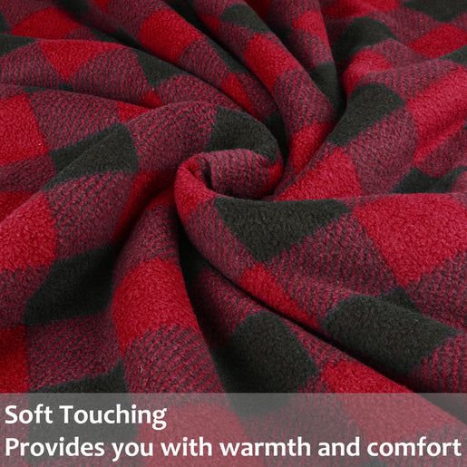 Buffalo Plaid Sherpa Throw Blanket close-up detail