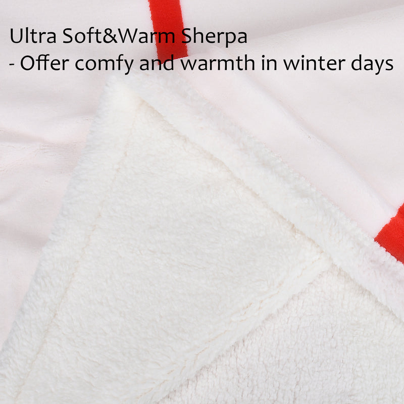 Cozy and Lightweight Canadian flag Plush Fuzzy Blanket back view