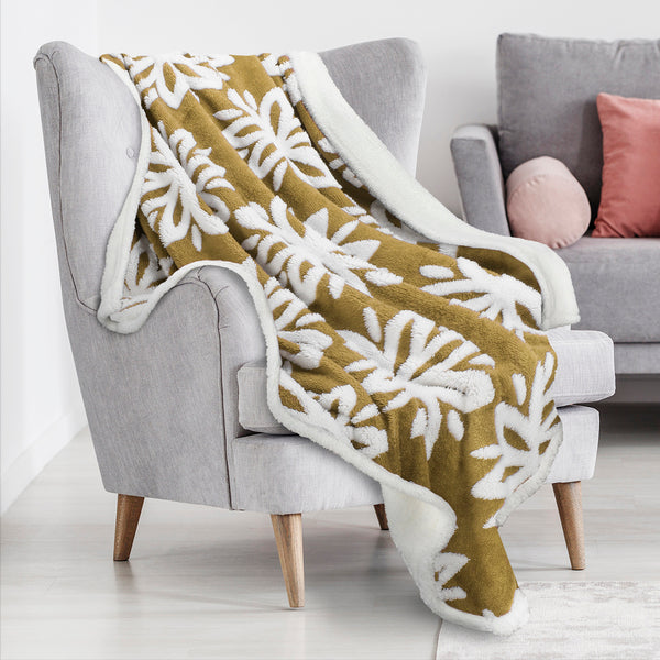 Houndstooth Sherpa Throw Blanket front view