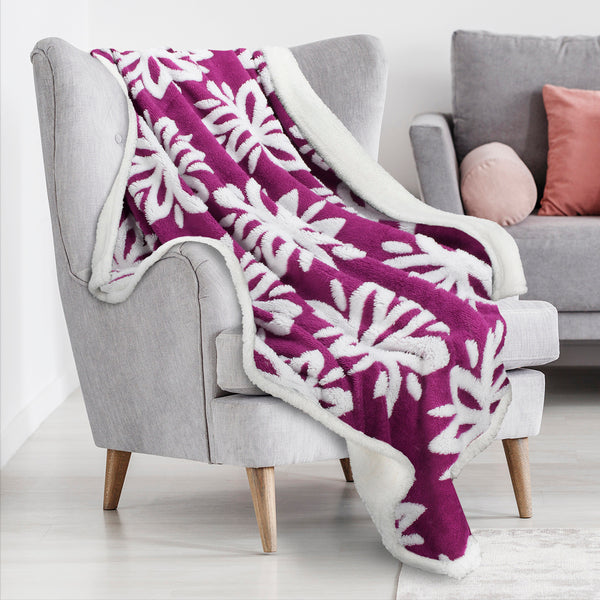 Houndstooth Sherpa Throw Blanket side view