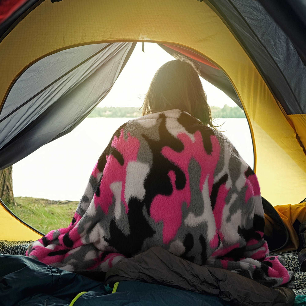 Camo Sherpa Summer Throw Blanket