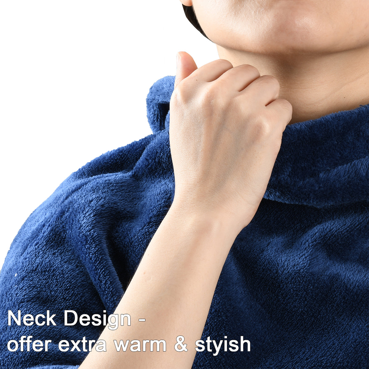 Long Fleece Wearable Poncho Blanket