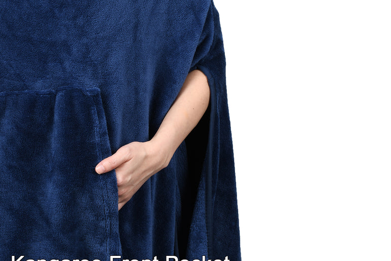 Long Fleece Wearable Poncho Blanket
