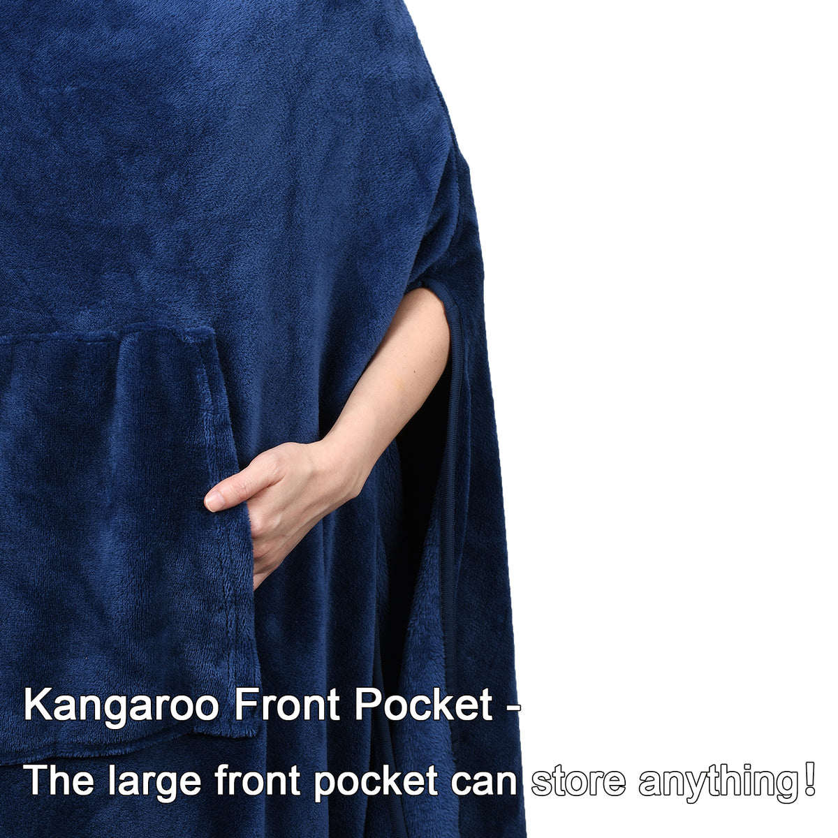 Long Fleece Wearable Poncho Blanket