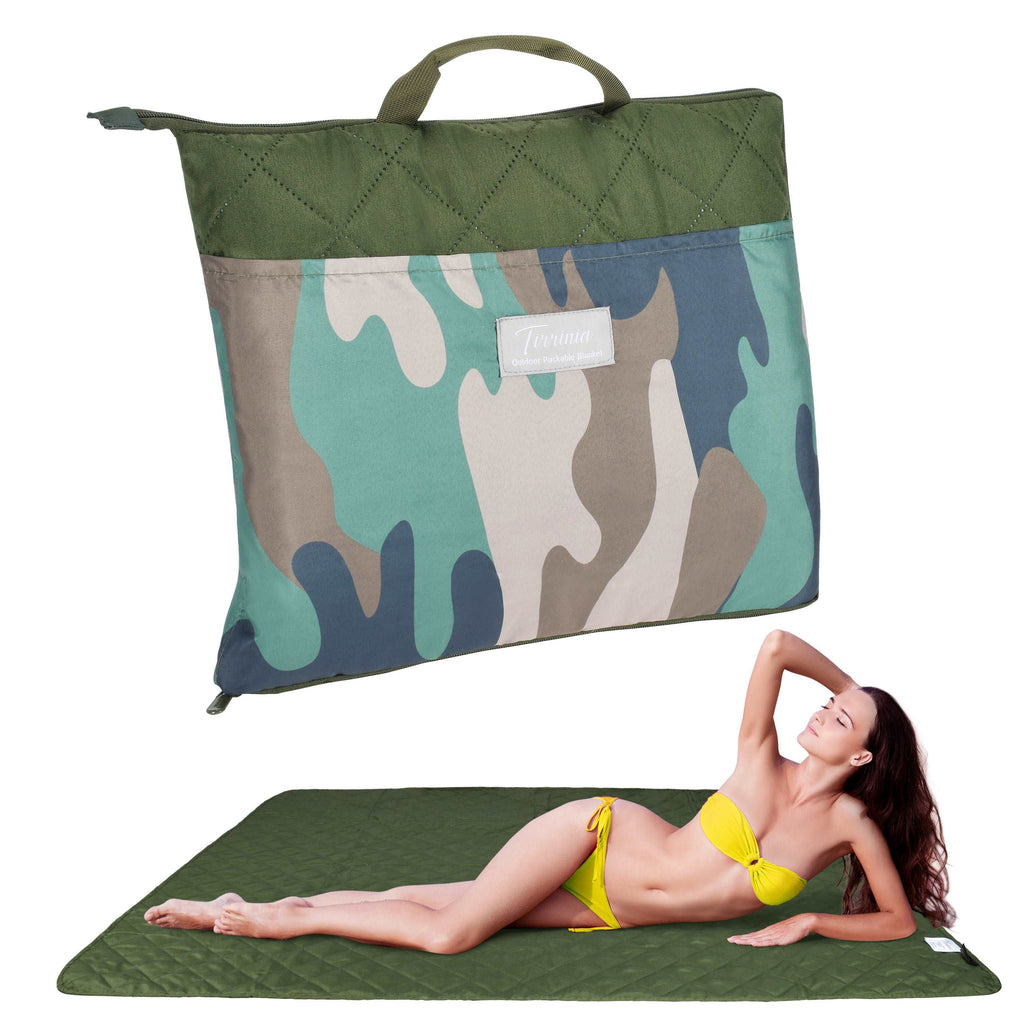 Summer Outdoor Foldable Waterproof Blanket for Picnic, 50‘’ x 60‘’