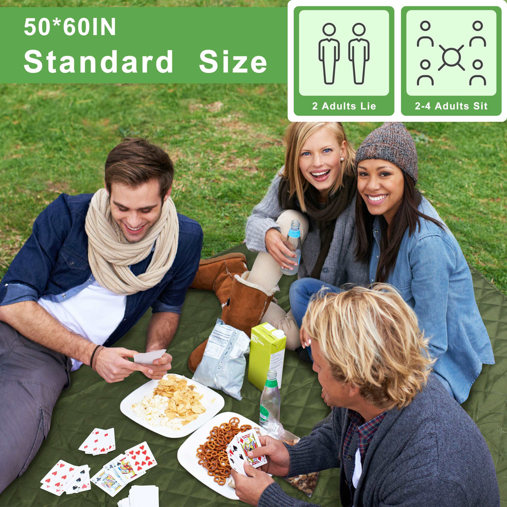 Summer Outdoor Foldable Waterproof Blanket for Picnic, 50‘’ x 60‘’