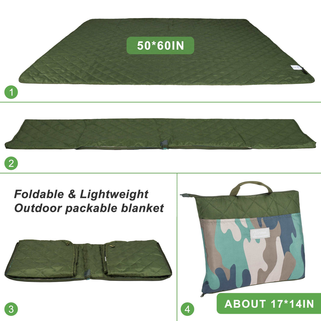 Summer Outdoor Foldable Waterproof Blanket for Picnic, 50‘’ x 60‘’