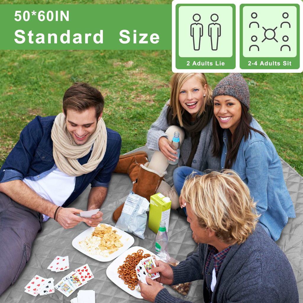 Summer Outdoor Foldable Waterproof Blanket for Picnic, 50‘’ x 60‘’