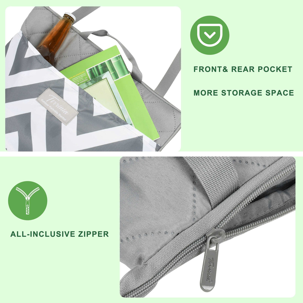 Summer Outdoor Foldable Waterproof Blanket for Picnic, 50‘’ x 60‘’