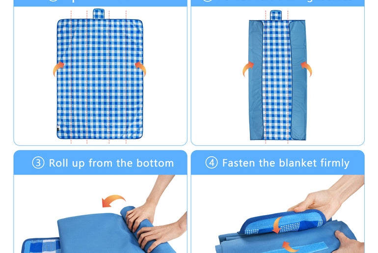 Warp Knit Fabric Camping Waterproof Throw Blanket  for Summer, 60”x 80” detail view