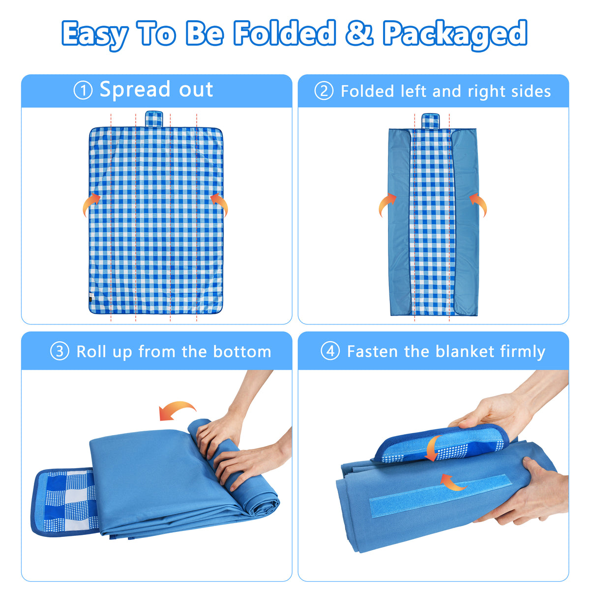 Warp Knit Fabric Camping Waterproof Throw Blanket  for Summer, 60”x 80” detail view