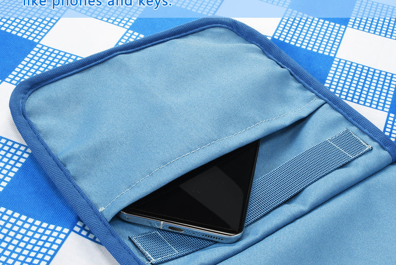 Warp Knit Fabric Camping Waterproof Throw Blanket  for Summer, 60”x 80” back view