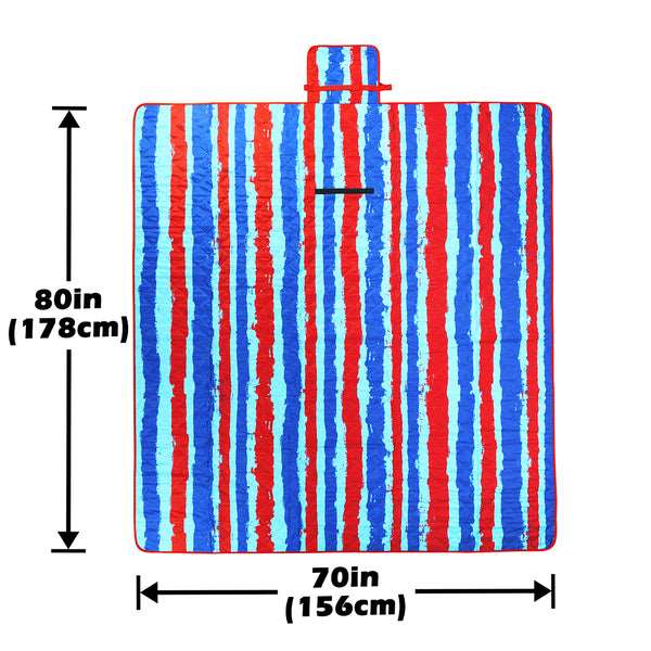 Quality Large Picnic Blanket 70" X 80" with USA Pattern Design
