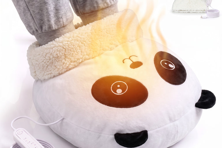 Tirrinia Electric Foot Warmer — USB Heated Plush Foot Warmer with 3 Heat Settings & Timer, Adult & Kids Sizes