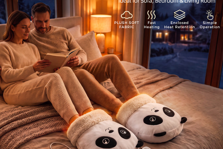 Tirrinia Electric Foot Warmer — USB Heated Plush Foot Warmer with 3 Heat Settings & Timer, Adult & Kids Sizes