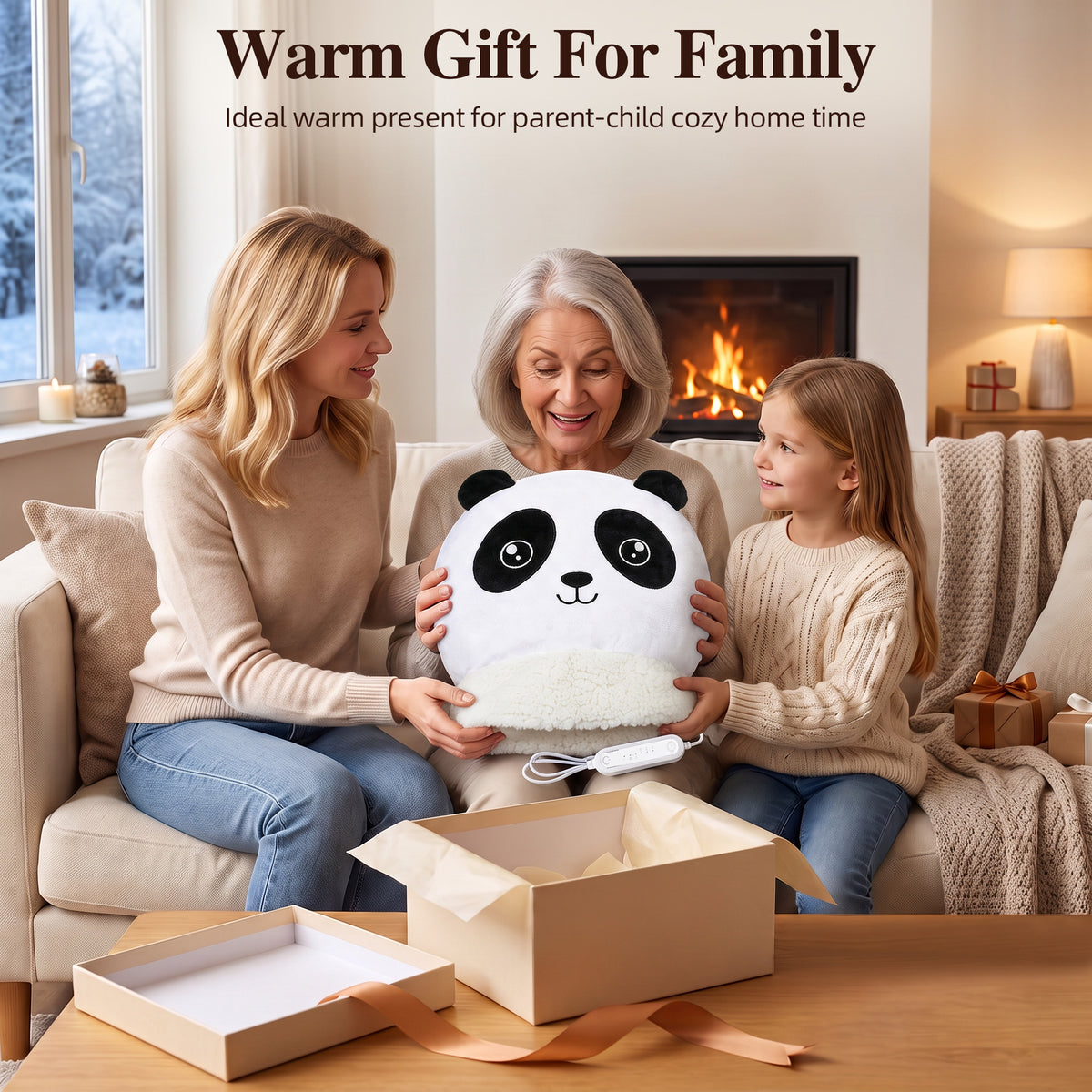 Tirrinia Electric Foot Warmer — USB Heated Plush Foot Warmer with 3 Heat Settings & Timer, Adult & Kids Sizes
