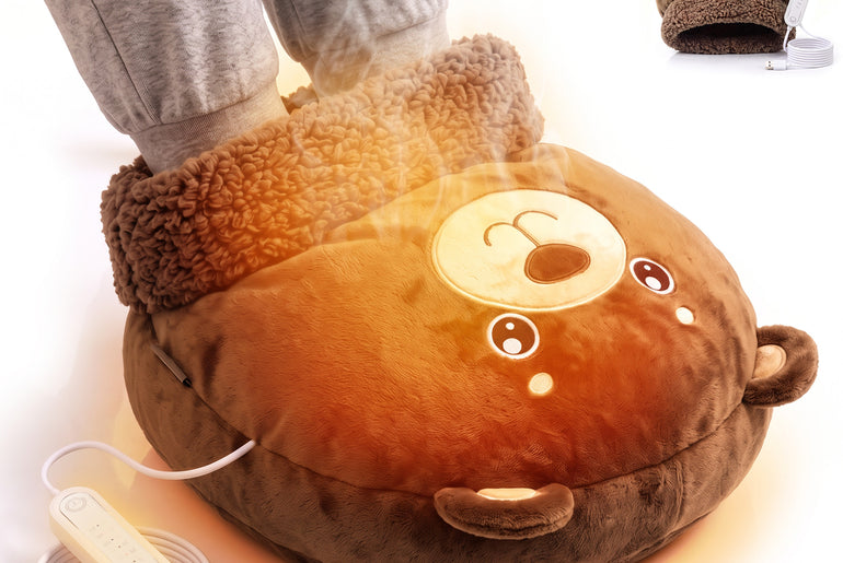 Tirrinia Electric Foot Warmer — USB Heated Plush Foot Warmer with 3 Heat Settings & Timer, Adult & Kids Sizes