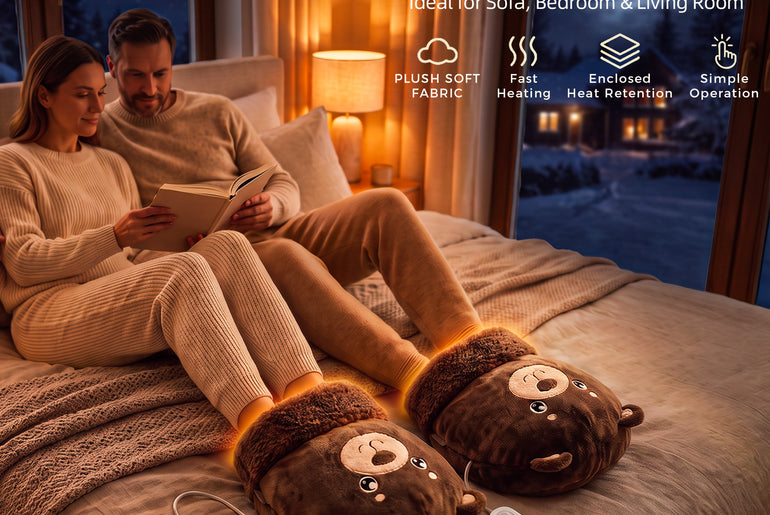 Tirrinia Electric Foot Warmer — USB Heated Plush Foot Warmer with 3 Heat Settings & Timer, Adult & Kids Sizes