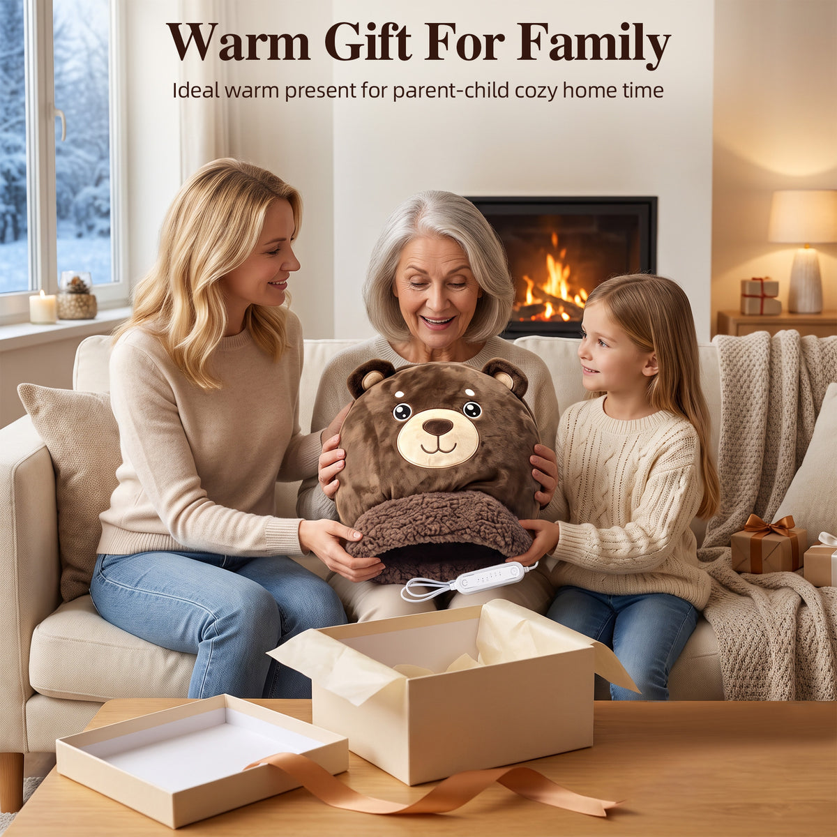 Tirrinia Electric Foot Warmer — USB Heated Plush Foot Warmer with 3 Heat Settings & Timer, Adult & Kids Sizes