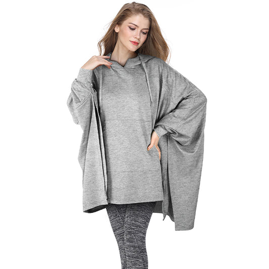 Thin Batwing Sleeve Blanket Sweatshirt for All Seasons front view