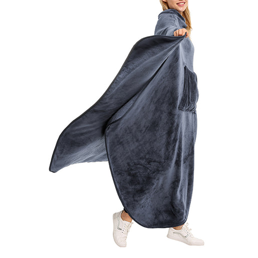 Long Fleece Wearable Poncho Blanket