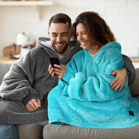 Bright Color Sherpa Oversized Hoodie Blanket front view